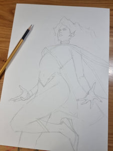 Storm #1 Jeehyung Lee Trade Virgin Variant Cover Original Sketch Art