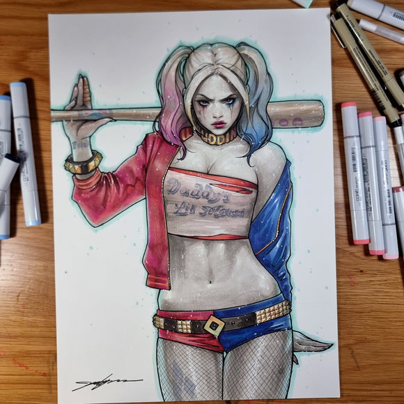 Detective 1000 DC Harley Quinn Original Sketch Art