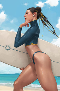 2023 Street Fighter Swimsuit Special #1 Chun-Li Bikini Surf Board Variant Cover Jeehyung Lee (July/2023) Pre-Sale