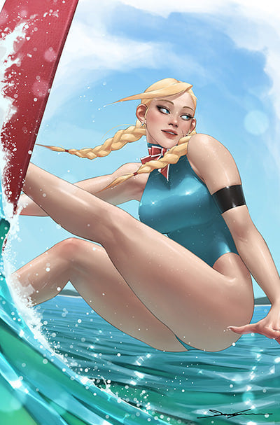 2025 Street Fighter & Friends Swimsuit Special #1 Jeehyung Lee Cammy Surfing Bikini Variant Cover (10/01/2025)