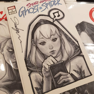 Ghost Spider Gwen Sketch Art Blank Signed Jeehyung Lee