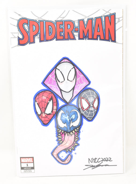 NYCC 2022 Sketch Art Spider-Gwen Venom Spider-Man Blank Cover Jeehyung Lee