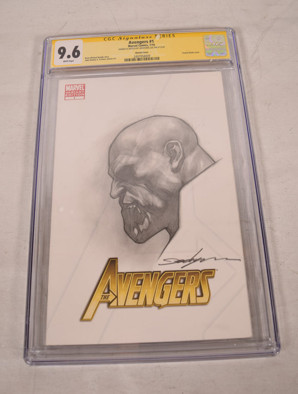 Marvel Avengers Thanos Pencil Sketch Art Blank CGC SS 9.6 Jeehyung Lee