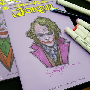 Joker Sketch Art Blank Signed Jeehyung Lee