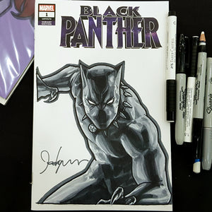 Black Panther Sketch Art Blank Signed Jeehyung Lee