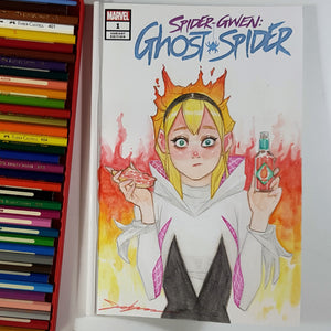 Spider Gwen Ghost-Spider Sketch Art Color Pencil by Jeehyung Lee