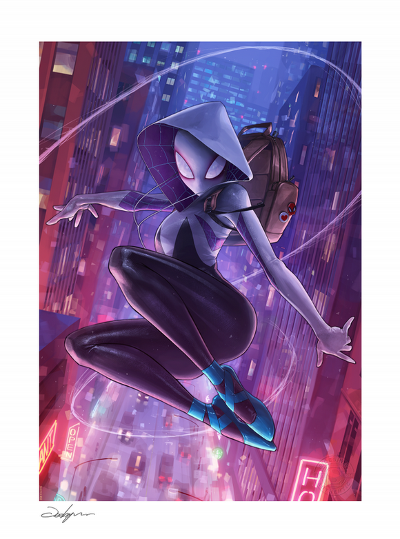 Sideshow Spider-Gwen Masked Variant Art Print AP & Numbered 18 x 24 Signed by Jeehyung Lee