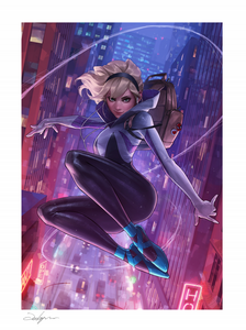 Sideshow Spider-Gwen Unmasked Variant Art Print AP & Numbered 18 x 24 Signed by Jeehyung Lee