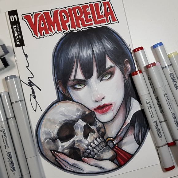 Vampirella Sketch Art Blank Signed Colored Jeehyung Lee
