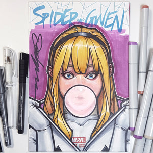 Sketch Art Spider Gwen Color Blank Cover by Jeehyung Lee