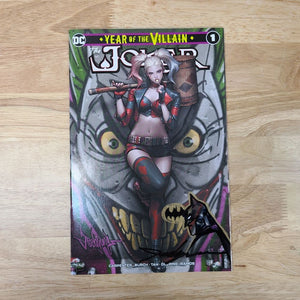 JOKER YEAR OF THE VILLAIN #1 Jeehyung Lee Harley Quinn Graffiti Variant Trade Remark Signed