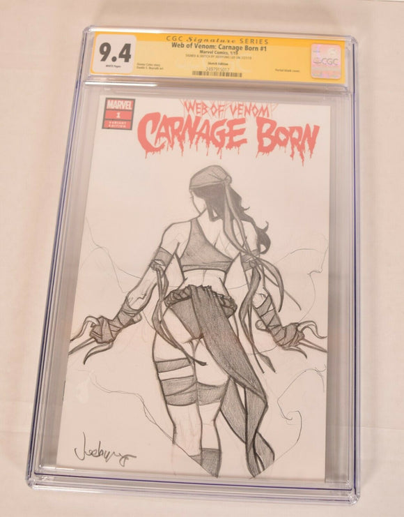 Elektra Sketch Art Blank Signed SDCC Exclusive CGC SS 9.4 Marvel