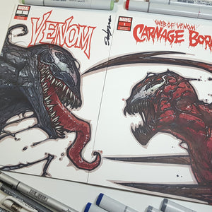 Sketch Art Venom Carnage Set Blank Cover by Jeehyung Lee